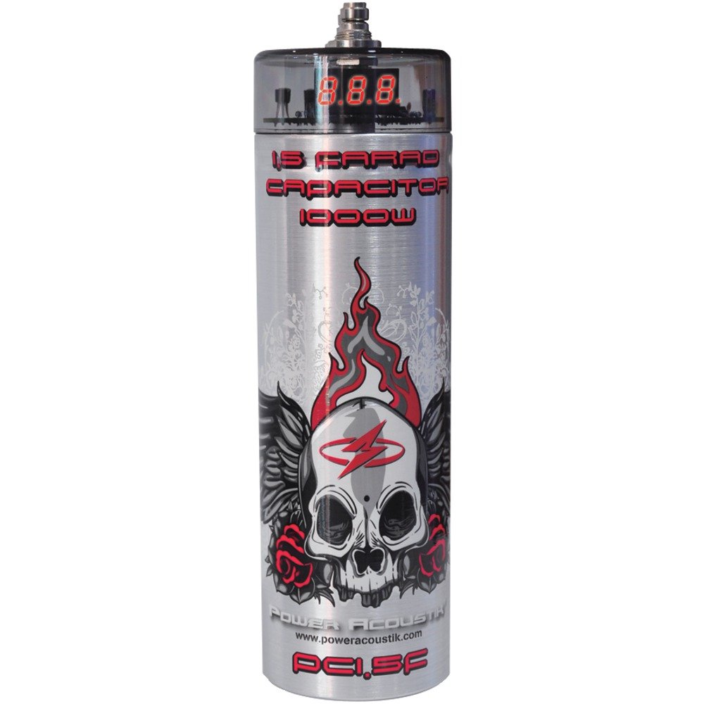 Power Acoustik PC1.5F 1.5 Farad Digital Power Capacitor