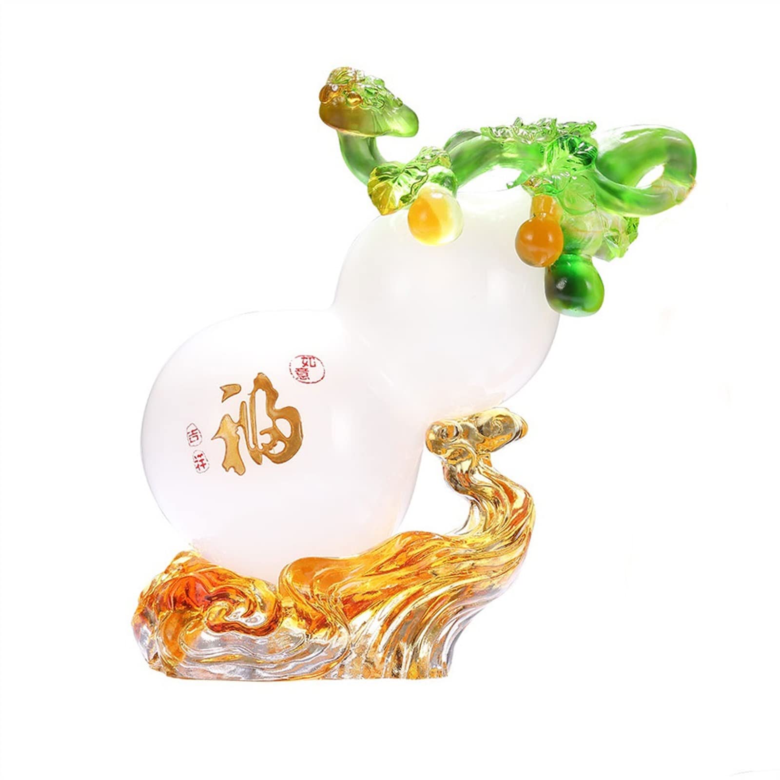 Gourde en Verre Feng Shui objet de collection artisanal haut de gamme