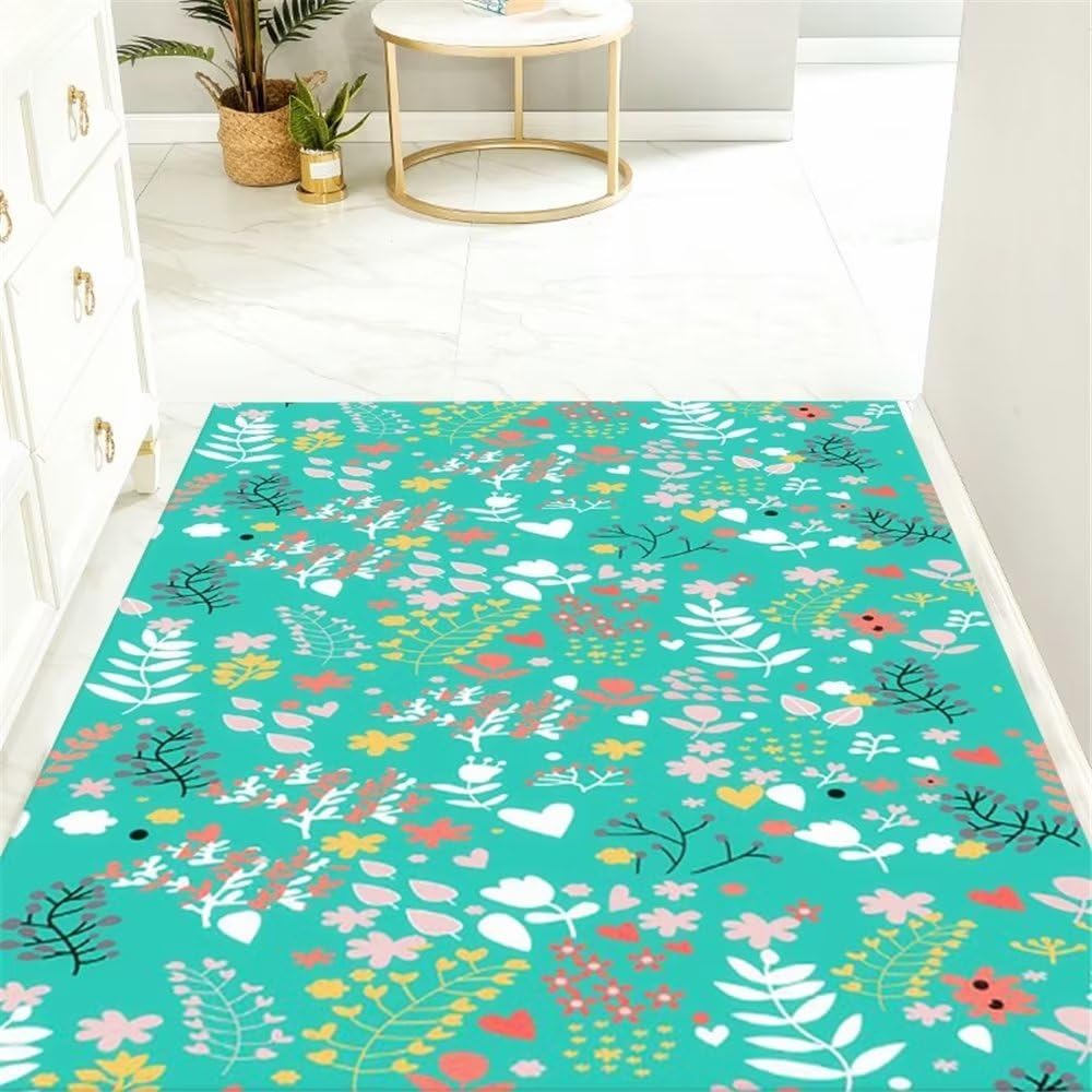 Tapis de chambre anti-acariens bleu et doux pour enfants