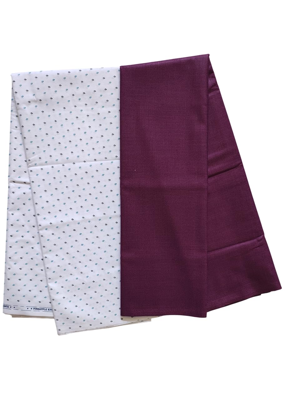 Cotton Blend Unstitched Shirt Fabric, White Polka Dot and Purple, 2 Piece Combo Pack, Regular Fit, Size 2.5 Meter each-picture-18