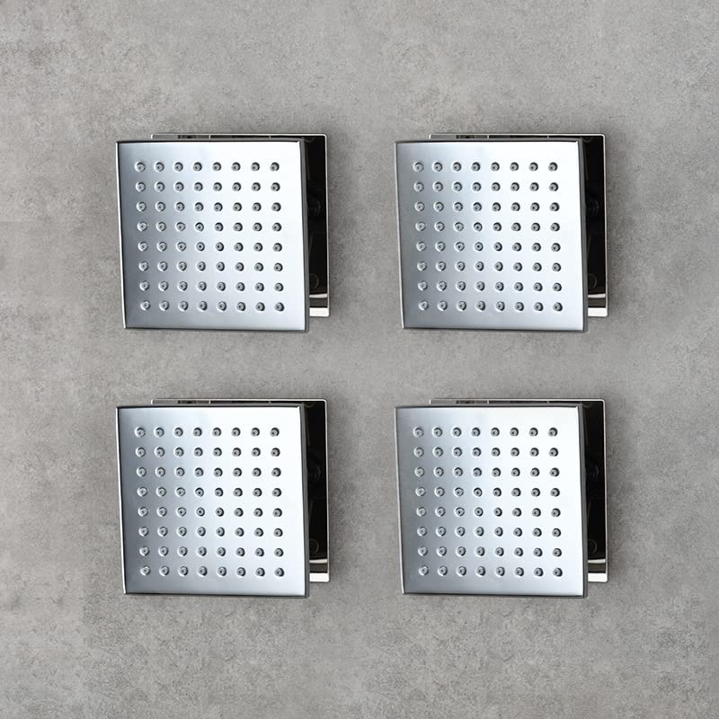 Baño De Latón Rociador Lateral Cuadrado Para Empotrar En La Pared Rociador De Ángulo Ajustable Para La Parte Superior De La Ducha Rociador Para La Cintura, Cromo Simple