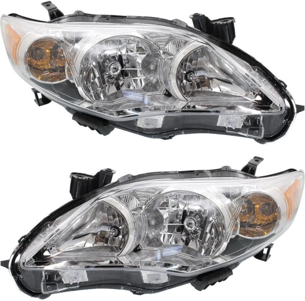 for Toyota for Corolla 2011-2013 2pcs Headlight Left and Right Clear Lens Chrome Interior TO2503203