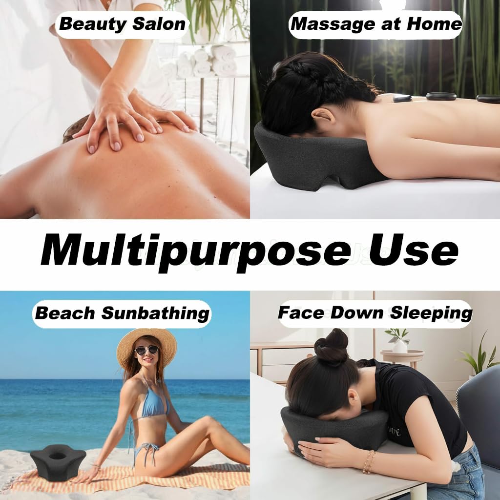 Reposacabezas de Masaje para Cama,Almohada de Masaje Boca Abajo,Almohada de Descanso Ergonomico para Cama del Masaje del Salón del Balneario