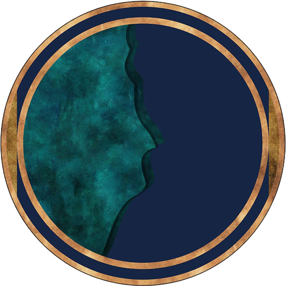 Tapis rond doux salon vert foncé 140cm, tapis de chambre et fauteuil suspendu