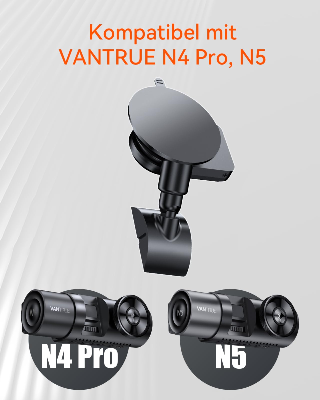 VANTRUE N5/N4 Pro - Supporto a ventosa per fotocamera, con porta USB-C e rilevatore GPS (velocità, posizione, percorso)