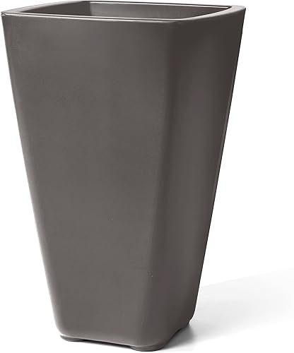Miniatura 29 de Step2 Bridgeview - Maceta cuadrada alta, macetas grandes para plantas al aire libre, jardinería y maceta para patio o porche, drenaje eficiente