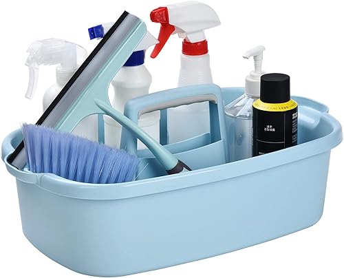 Organizador grande de limpieza con asa, organizador de cesta de almacenamiento de herramientas de limpieza, organizador de cubo resistente, cubo