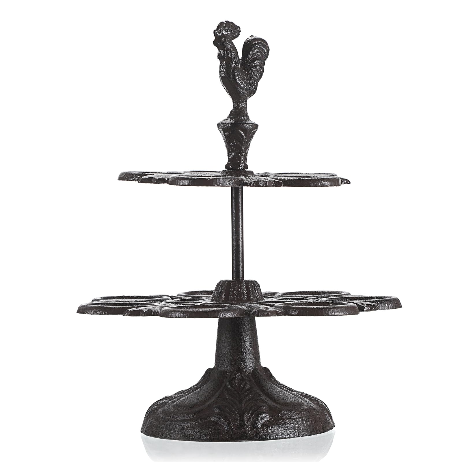 SUMTree Porte-Œufs Vintage Rustique En Fonte - Double Couche 12 Œufs - Présentoir Décoratif Noir Pour Cuisine