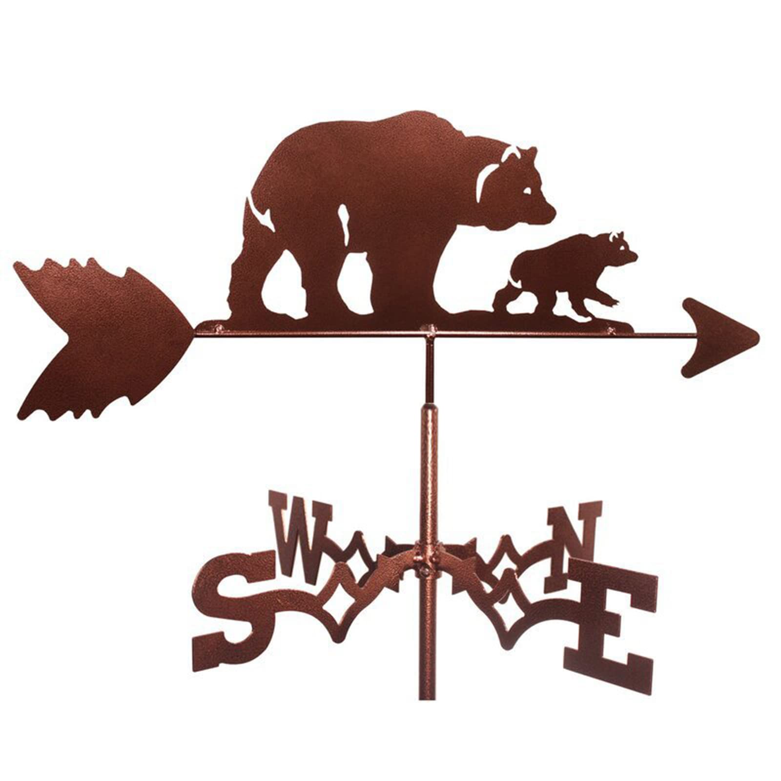 WIQUYBML Weathervane with Roof Mount Weather Vane Wind Direction Indicator, Metal Weathercock Garden Measutool/Bear/50 * 30Cm