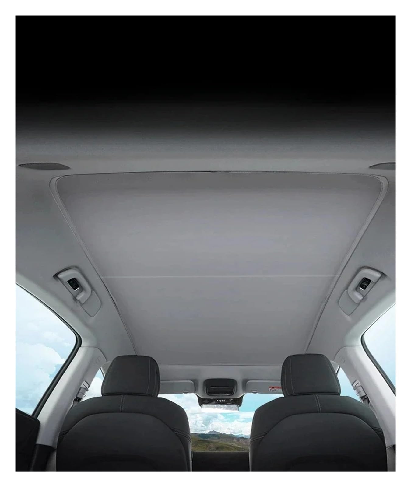 Pare Soleil Pare-Soleil Intérieur pour Toit Ouvrant pour XPeng G6 Tissu Glace Toit Voiture en Verre Lucarne Avant Et Arrière Isolation Thermique Pare-Soleil Pare-Soleil Fenêtre Voiture(Gray)