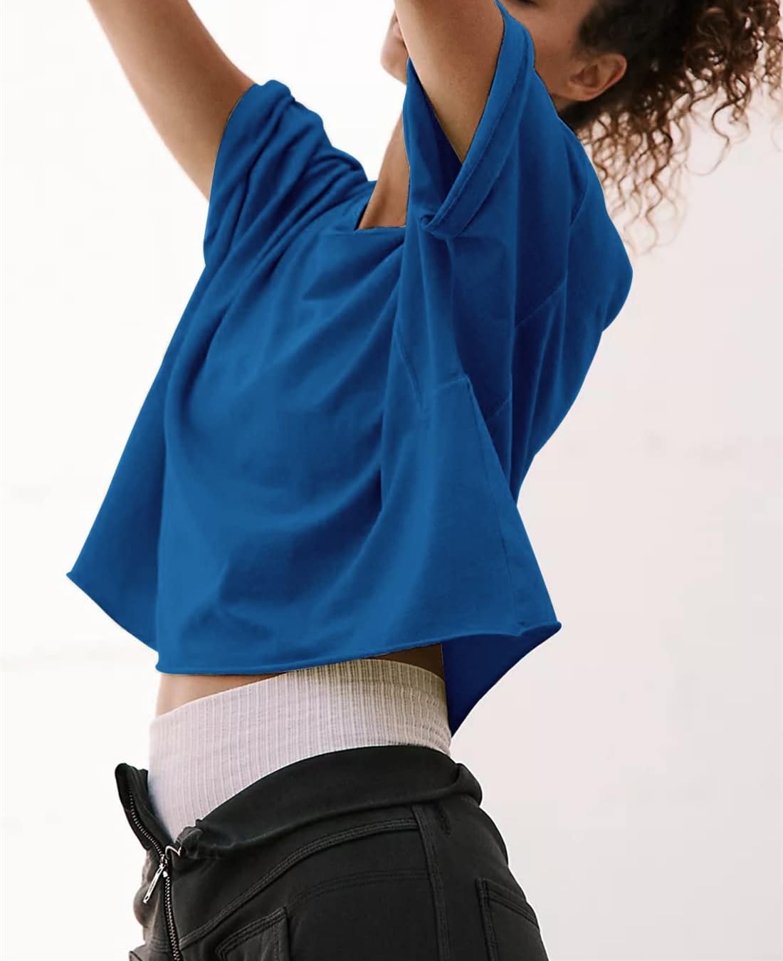 Airmood Oversize Allenamento Crop Tshirt Top Oversize Casual Basic Loose Fitted Tees T-shirt