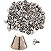 100pcs Cone Spikes Screwback Studs DIY Craft Cool Rivets Punk Stud Truncated Cone Style 11x8mm 1/2"x3/8" (Silver)