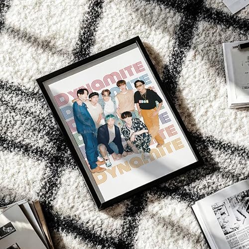 Image of Seagull Store BTS Dynamite Disco Pop Framed Poster | 8x12 Inch | 300 GSM Art Paper | Matte Laminated | Black Frame | Ready to Hang Wall Decor for Bedroom & Office