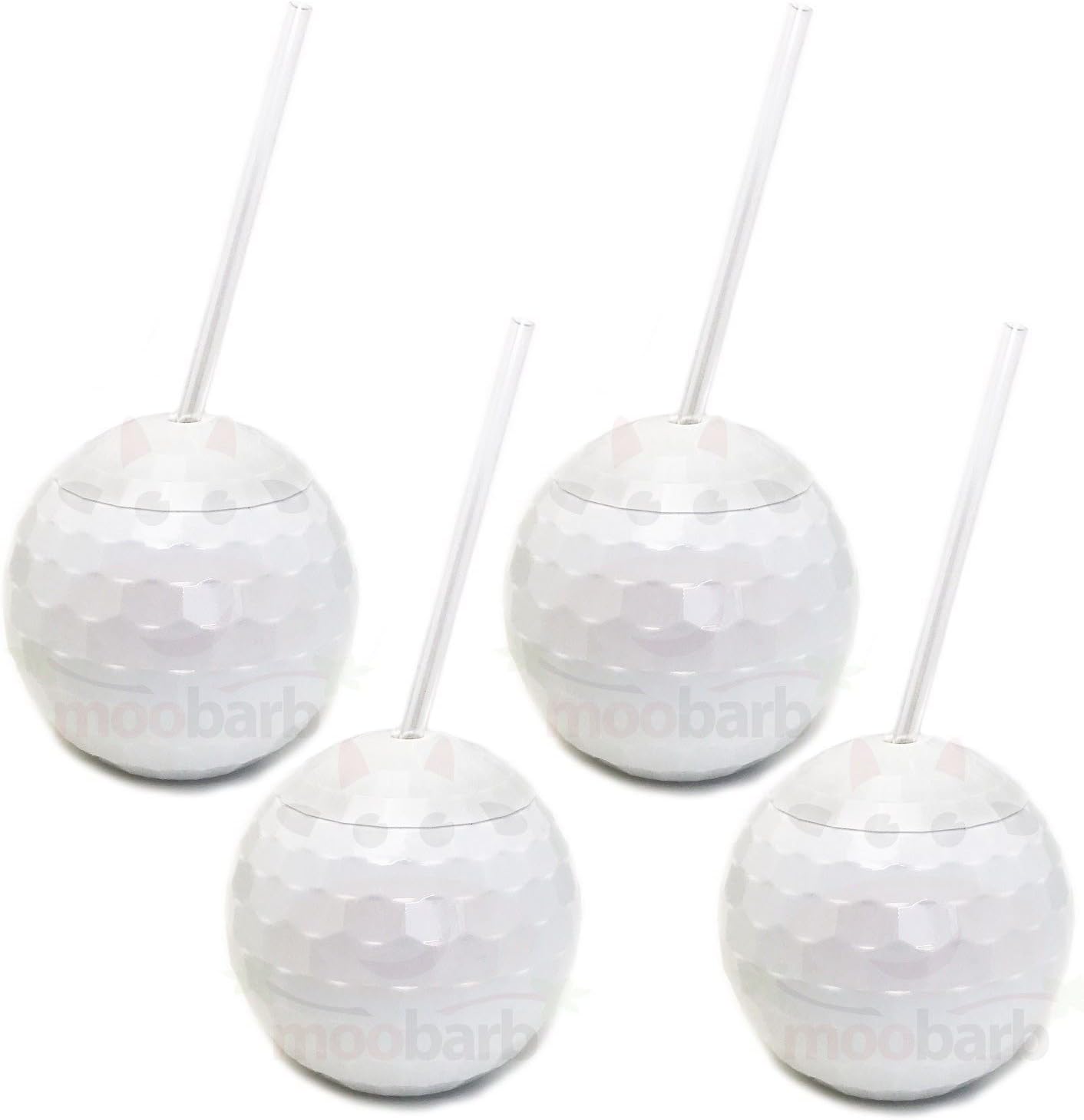 Set of 4 White Disco Drinking Balls Disco Ball Drinking Cups Party