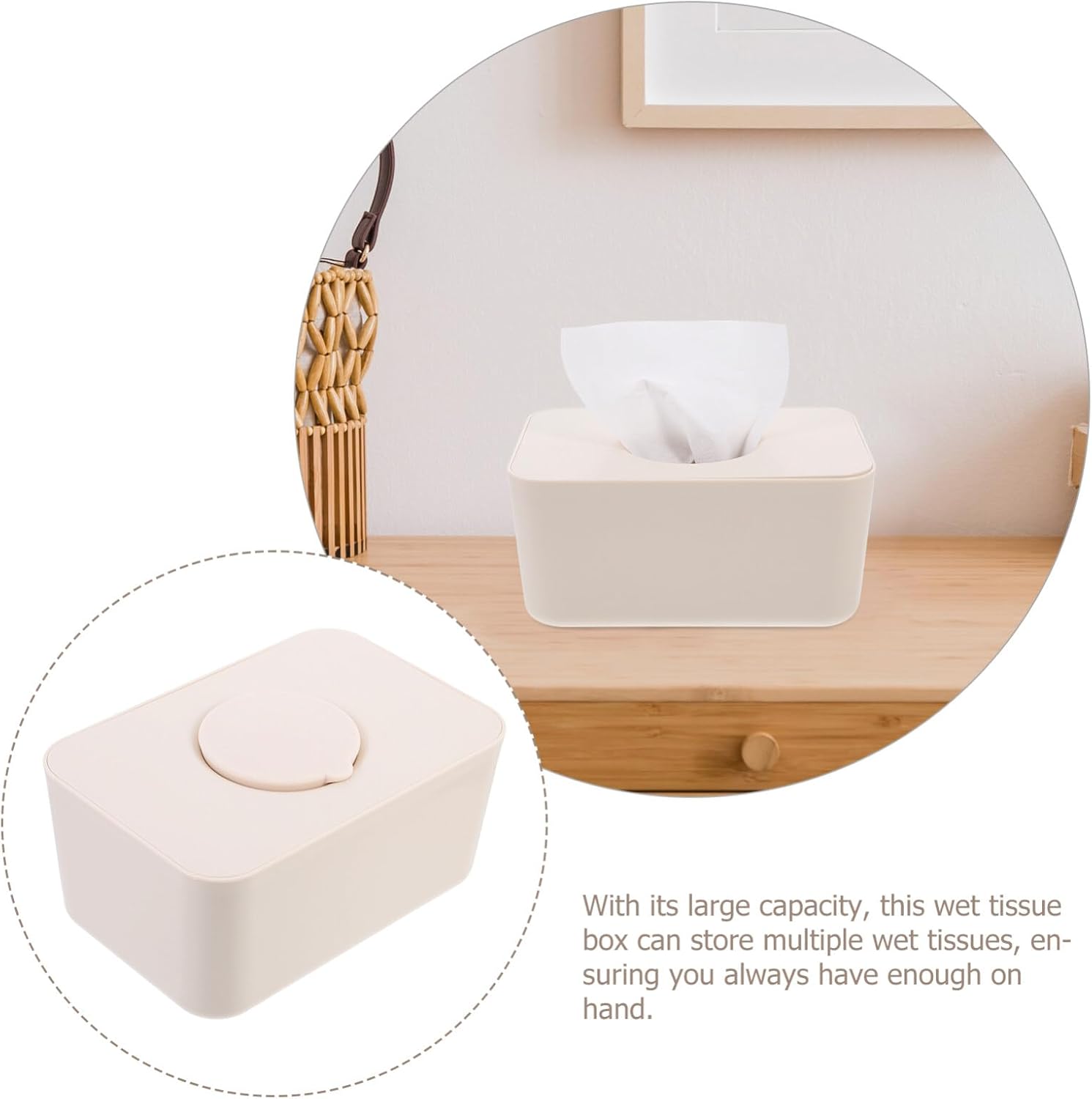 Luxshiny Diaper Wipes Dispenser, Dustproof Tissue Storage Box Case, Silicone Baby Holder Refillable Wipe Container for Home Office Desk
