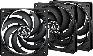ARCTIC P12 Slim PWM PST (3 Pieces) – 120 mm Fan, PWM Sharing Technology, Static Pressure, PST Connection, Speed 200-2100 R…