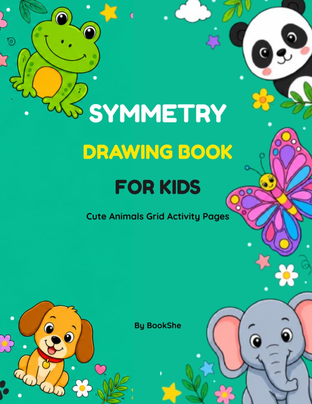 Symmetry Drawing Book for Kids: Symmetry Grid Drawing Workbook for Kids: Learn to Draw 38 Cute Animals using Copy Method Puzzles to Build Spatial Reasoning (Ages 4-10)