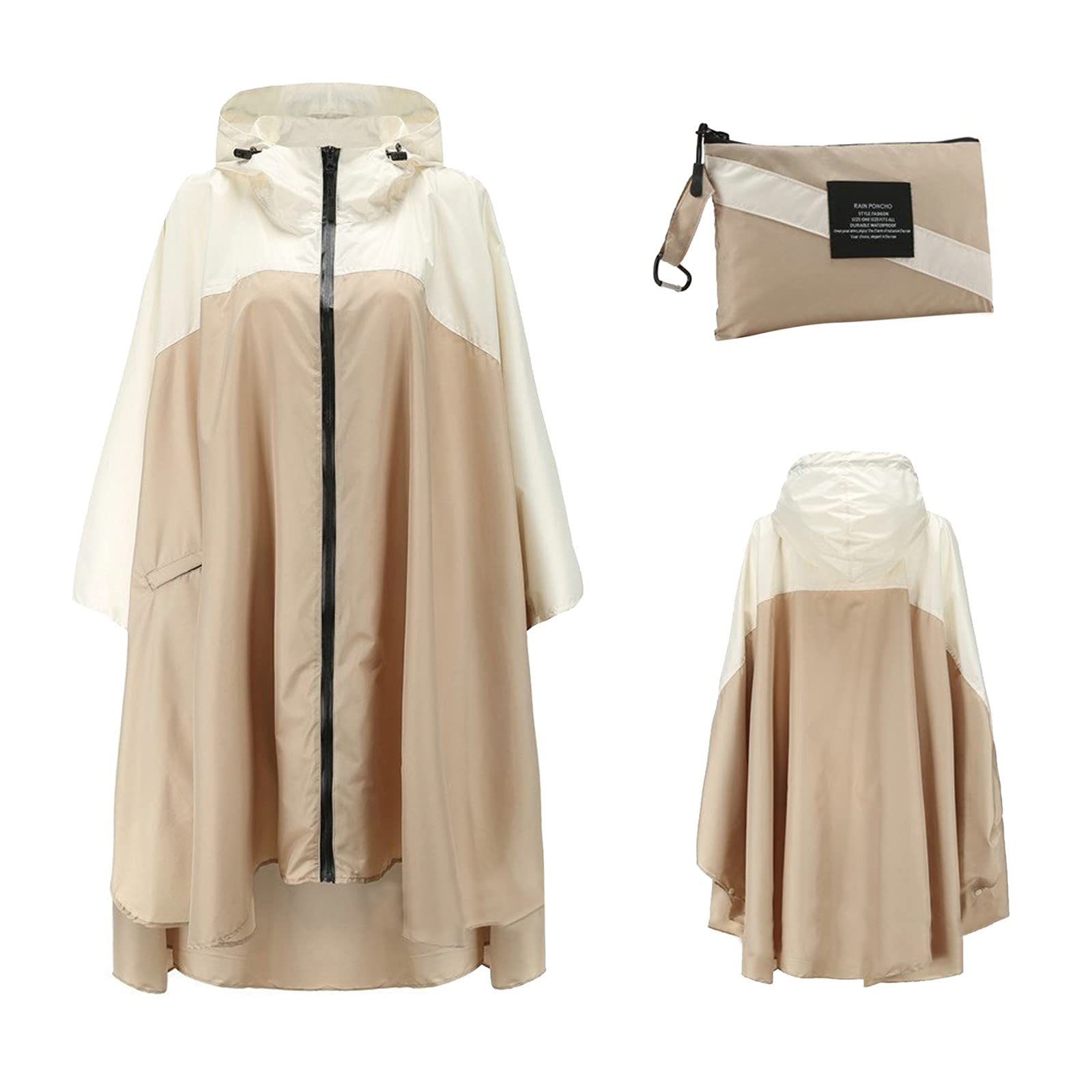 Poncho de pluie élégant imperméable pour femme avec capuche et fermeture éclair, Motif léopard, taille unique, Imperméable Réutilisable Imperméable Respirant Cape de Pluie Portable Camping Randonnée