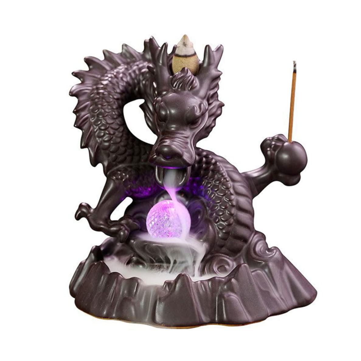 Porte-encens en céramique LED dragon pour créer une ambiance zen au bureau