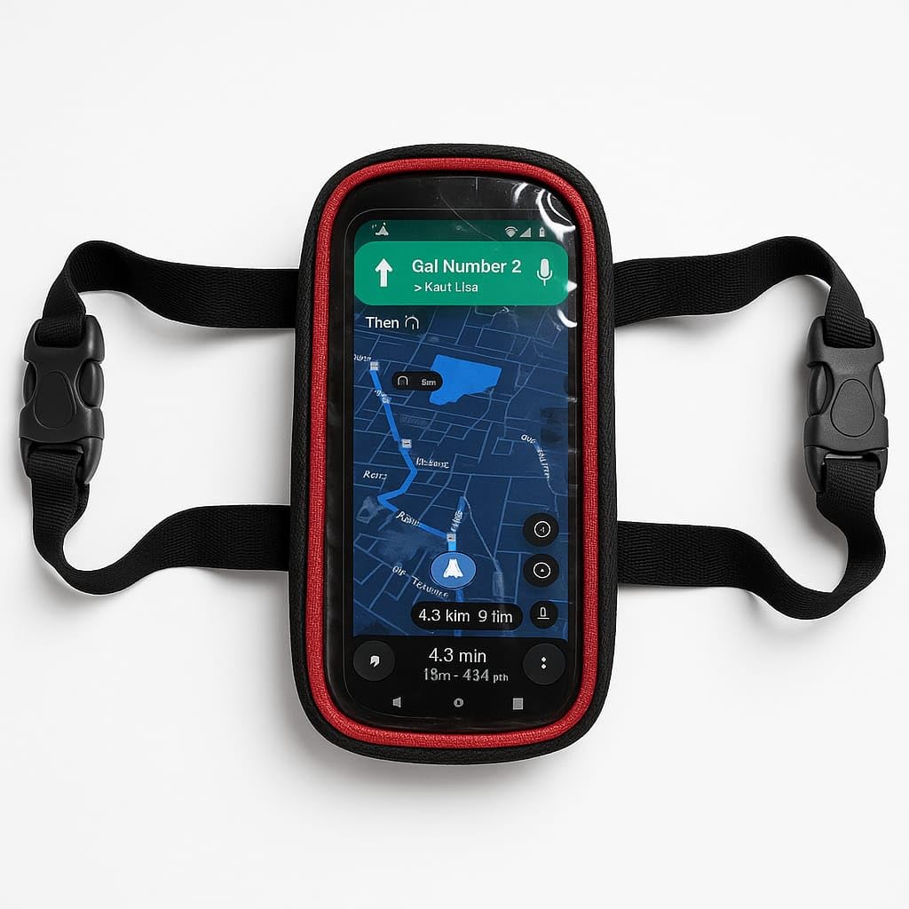 NISHI Mobile Holder for Scooty - Scooty Accessories, Activa,Jupiter Mobile Holder for Scooter, Compatible with All Scooters, Water Resistant Mobile Pouch (RED)-image-3