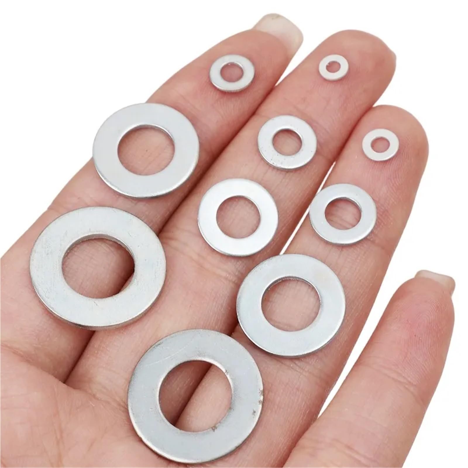 580/684/900/1080 Uds. Juegos De Arandelas Planas Acero Inoxidable M2-M16 Varios Tipos Metálicas para Tornillos(684Pcs with box)