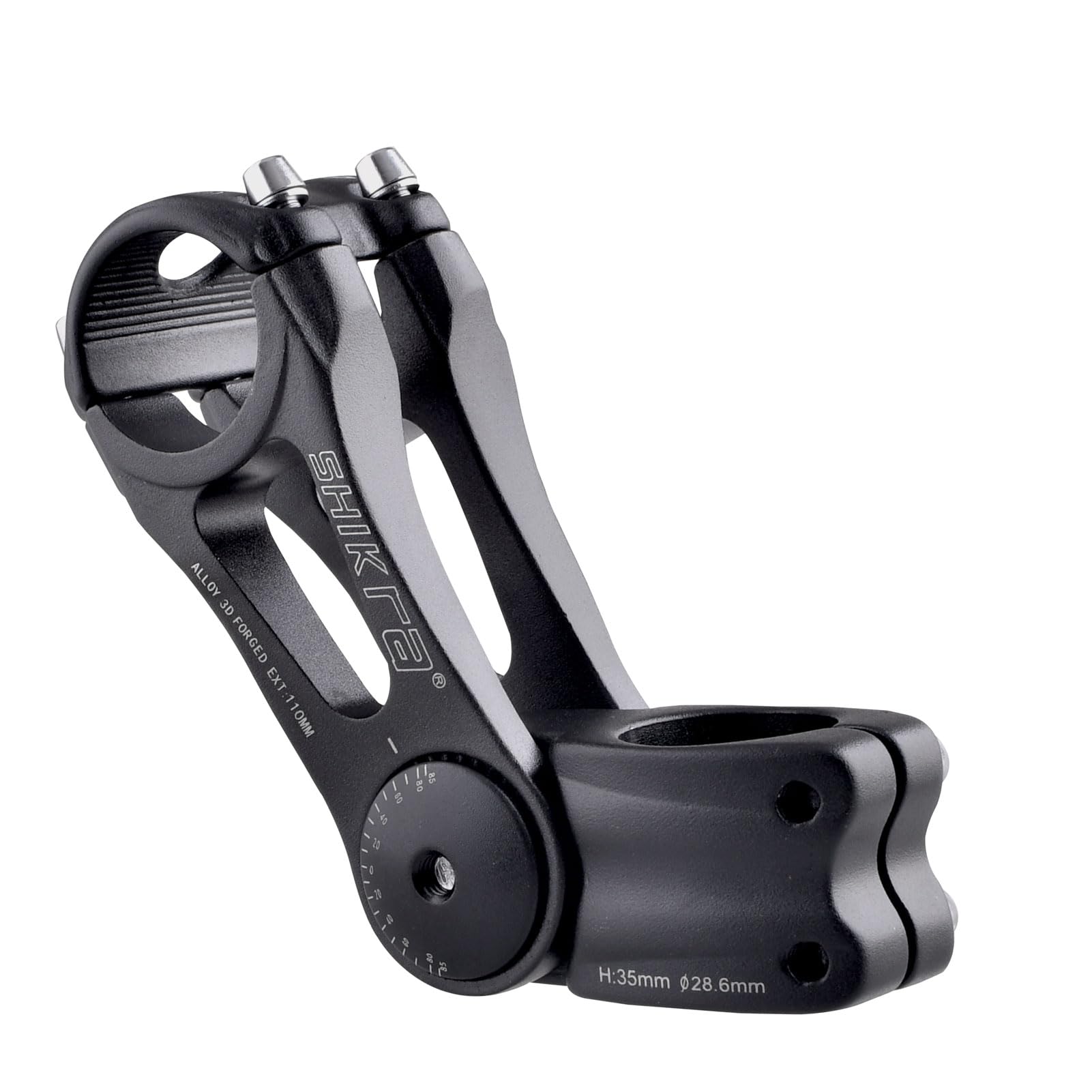 Azarxis Bike Stem 25.4mm 31.8mm Adjustable Bicycle Handlebar Stem MTB Fork Stem Extension 90 110 120 130mm for Mountain Bike Road Bike BMX DH Cycle with Hex Key (#02 85° - 31.8 x 110mm) — image 1