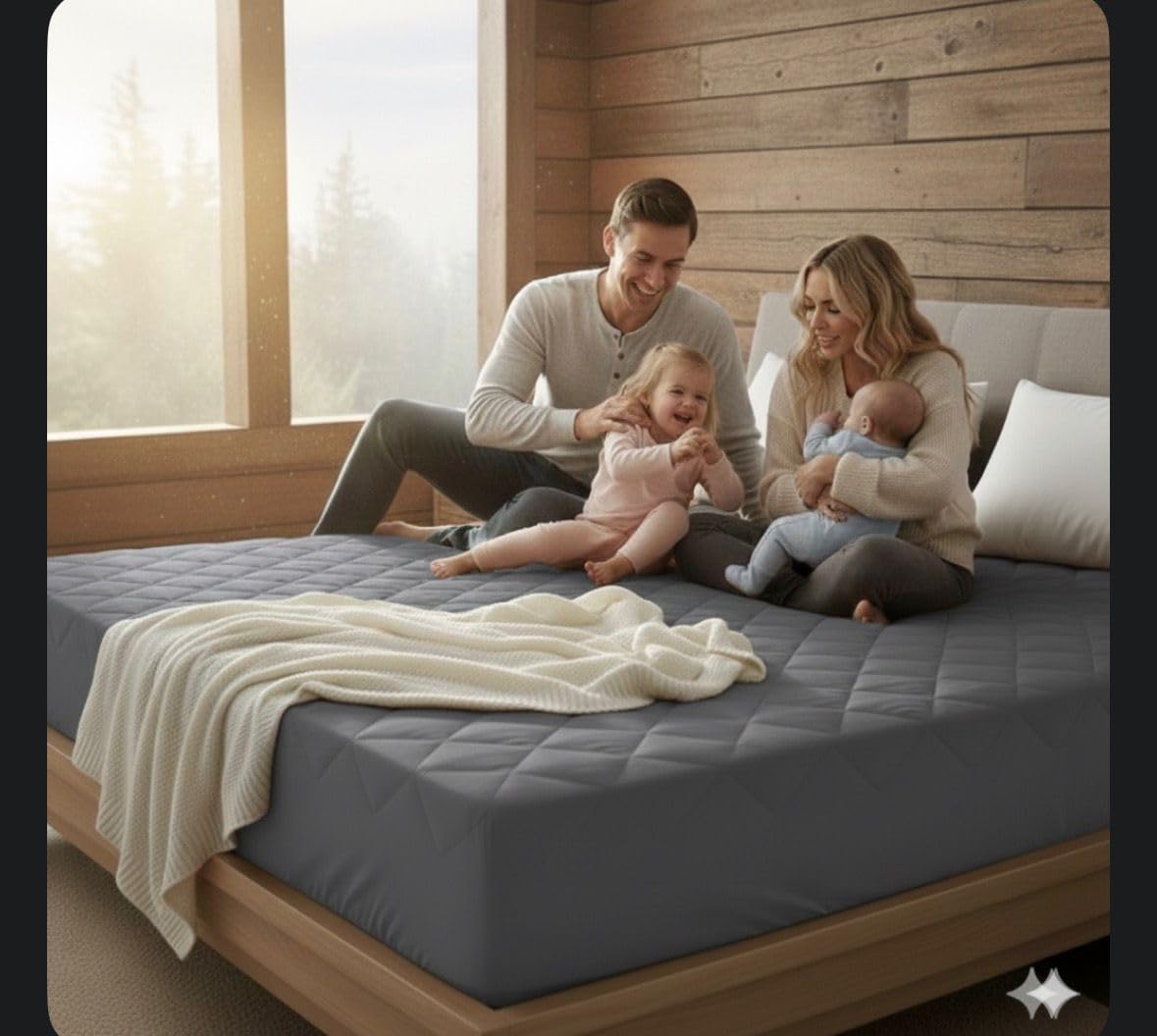 Fairy Down® 100% Waterproof Premium Mattress Protector King Size | 72x72 Inches | Bed Protector, Mattress Cover, Breathable & Hypoallergenic Ultra Soft Elastic Cotton Quilted Fabric - Grey-image-37