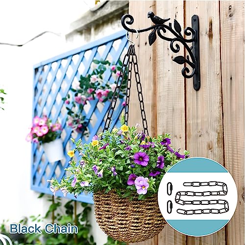 Helunsi Lighting Chain, 6 Feet Black Light Fixture Chain, Metal Chandelier Chain Extension With Connection Link Lock, Heavy Duty Hanging Chain Lamp Fixture Pendant Ceiling Decorative Lights Kit - 6' #TOP6