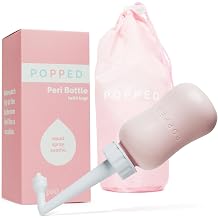 Popped Peri Bottle for Postpartum Care | Portable Travel Bidet for Cleansing After Birth Pink, 10 oz