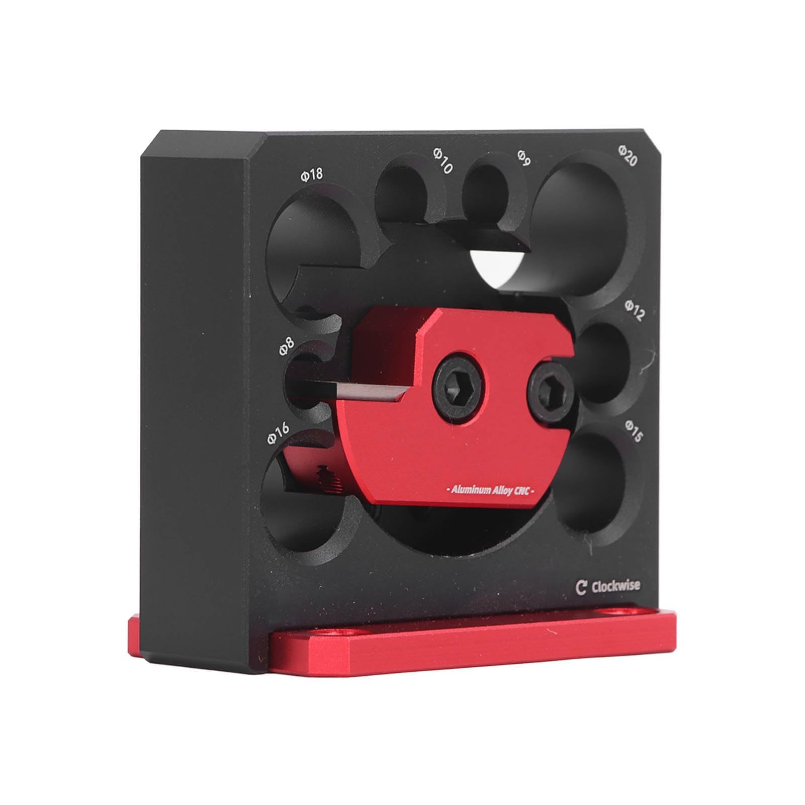 Tondo Rod Dowel Maker Jig Piastra di Centraggio in Lega di Alluminio 8 Fori Trapano Elettrico Fresatura Strumento Ausiliario in Legno Massello per un Taglio più Fluido