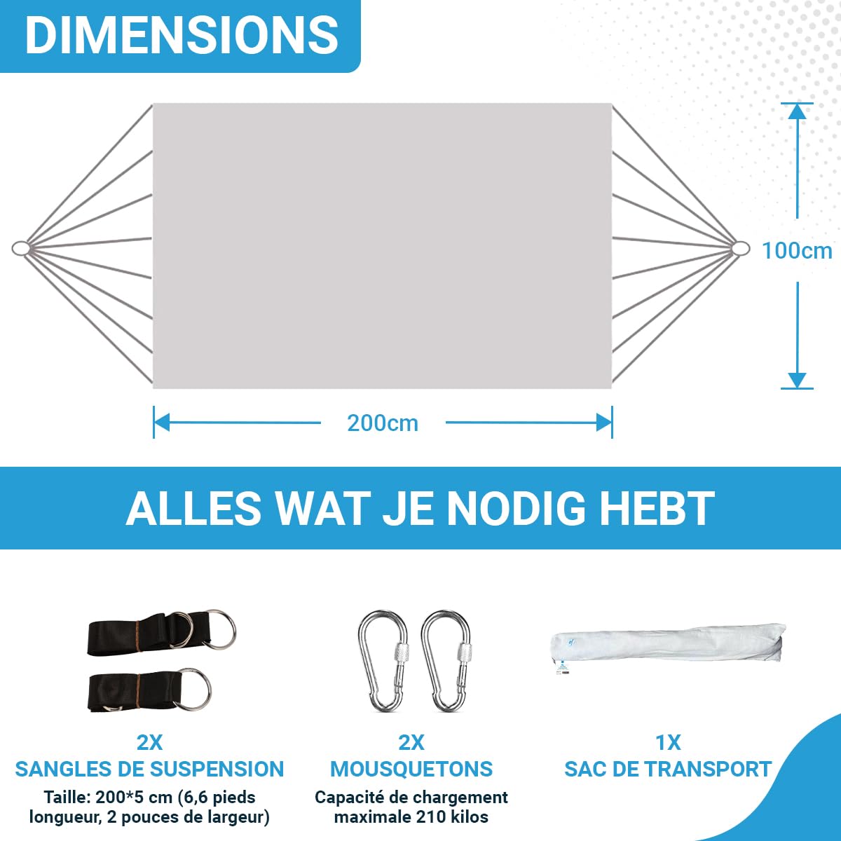 Fleau Goods Hamac de Luxe avec Barre d'écartement - Frange Gracieuse - 100% Coton - Confortable - Matériel de Suspension et Sac de Transport Inclus - 100 x 200 cm