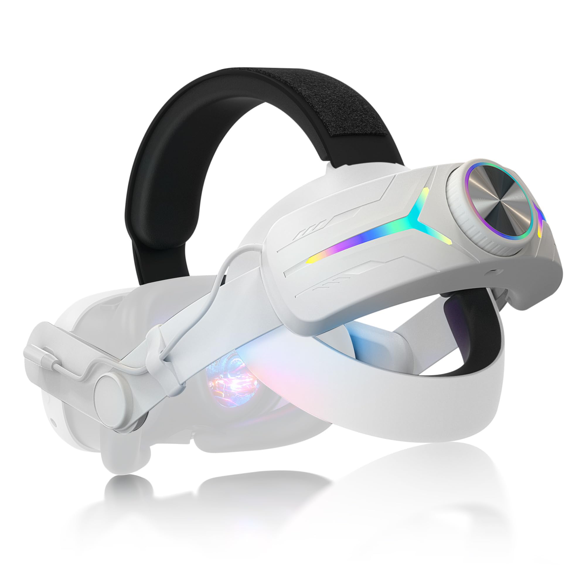 Elite Strap Headstrap para Meta Quest 2 con batería de 8000 mAh, accesorio para Oculus Meta Quest 2, Reemplazo/RGB/Soporte extendido/Ajustable/Material de PU/Alta plasticidad