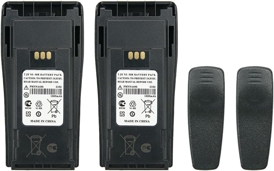 2X Replacement NI-MH Battery for Mo-torola CP040, CP140, CP150, CP160, CP180, DEP EP450, DP1400, GP3138, GP3688 fits Part no PMNN4496 NNTN4497CR NNTN4851AR NNTN4970CR