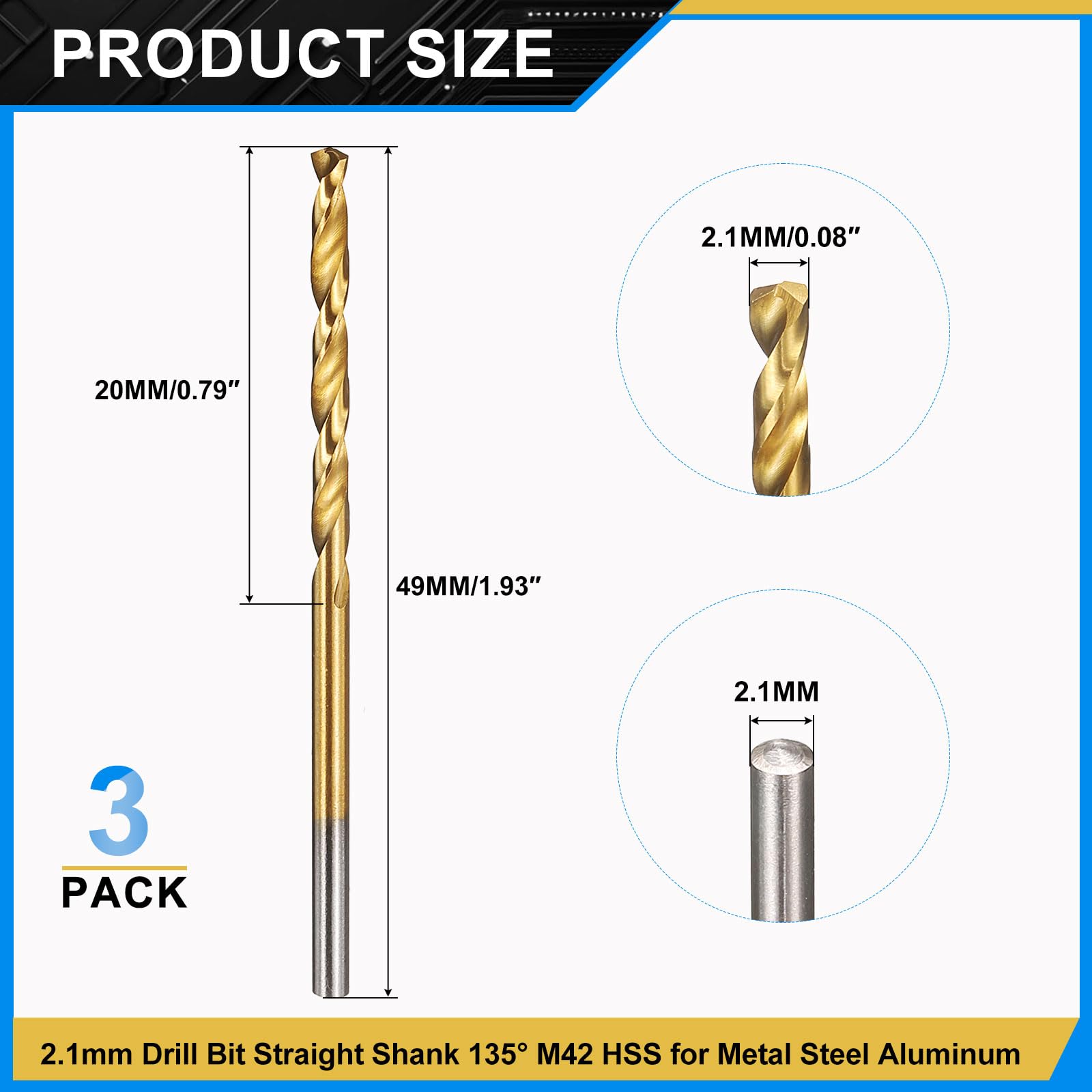 PATIKIL 2.1mm Drill Bit - Image 2