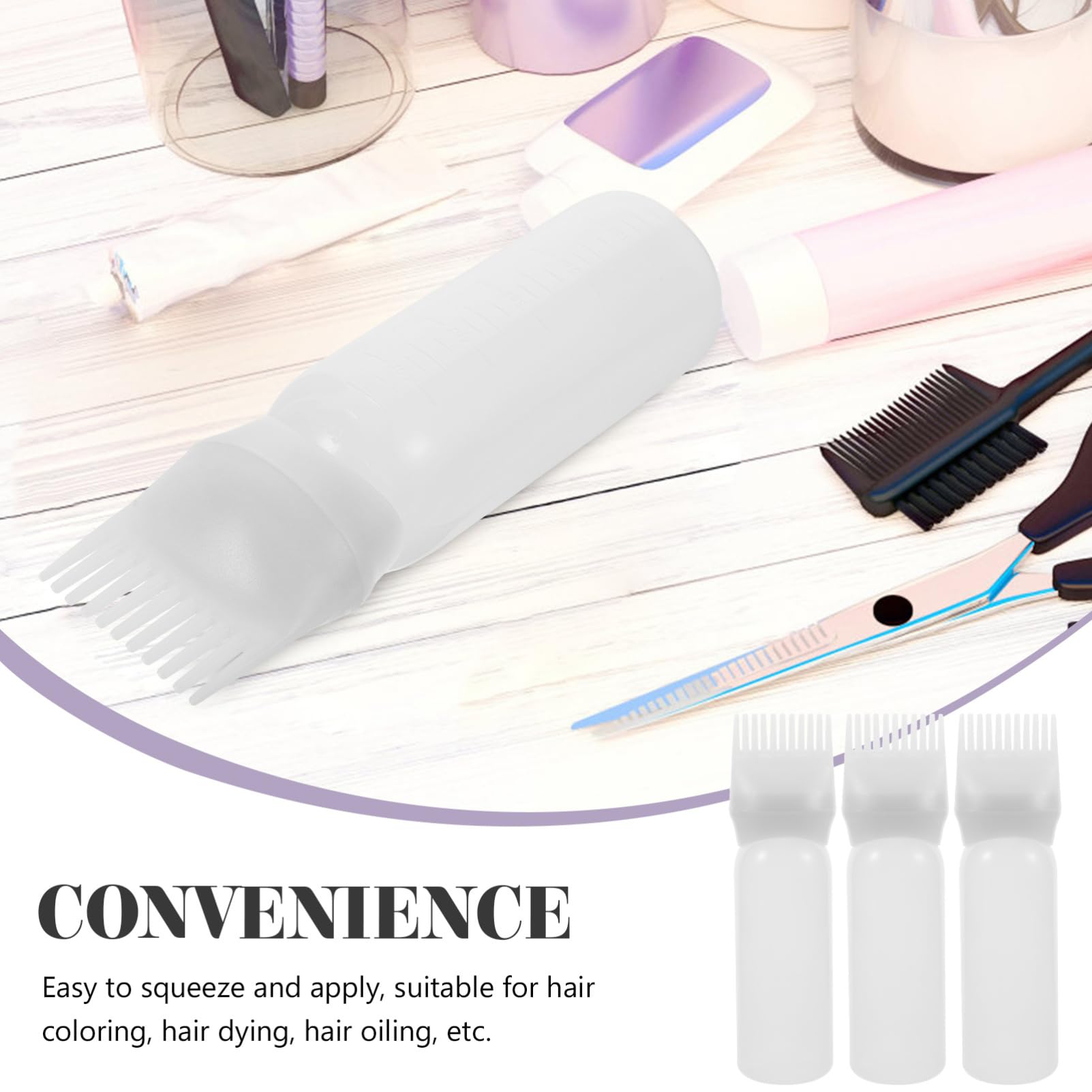 FOMIYES Hair Oil Applicator Bottle Root Comb Applicator Hair Coloring Comb Bottle