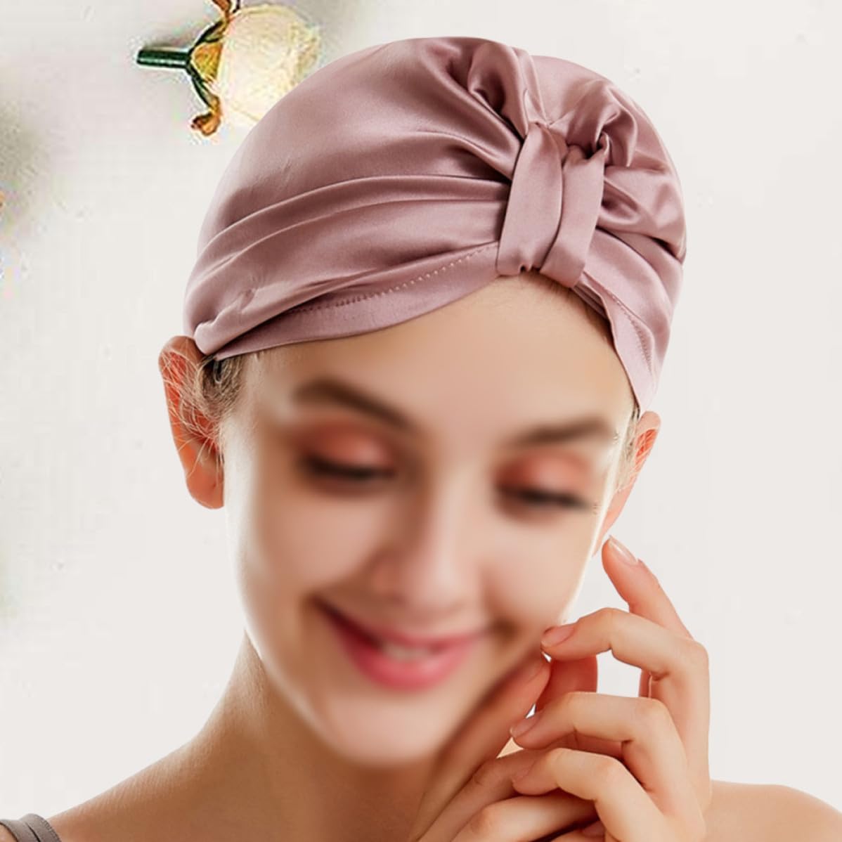 CHILDWEET Silk Hair Drying Cap for Home and Gym Red Fast Drying Hair Bonnet Water Absorption and Moisture Loss Prevention Lightweight for Quick Dry