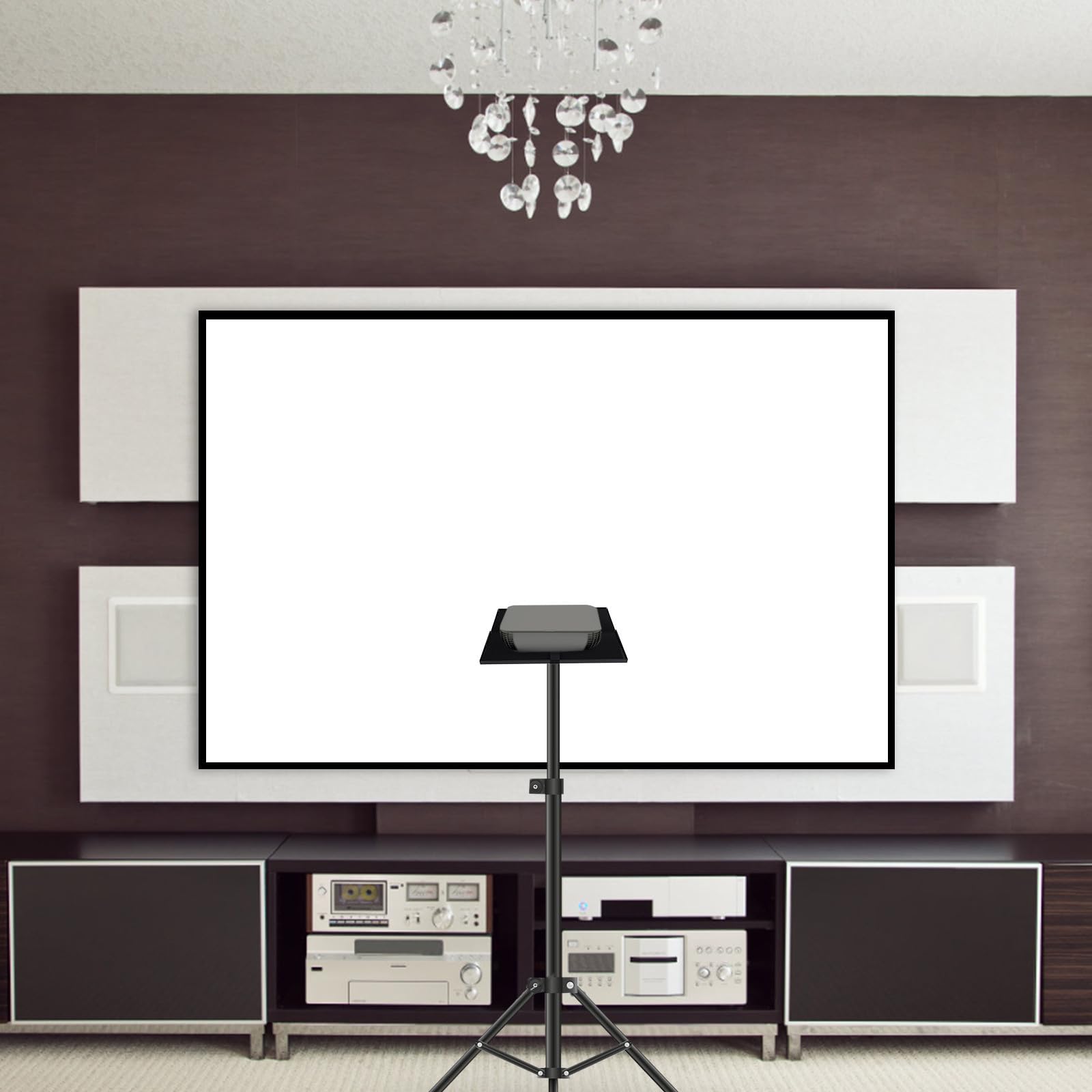 Bandeja para Proyector Plegable de Plástico Negro Adaptador 1/4