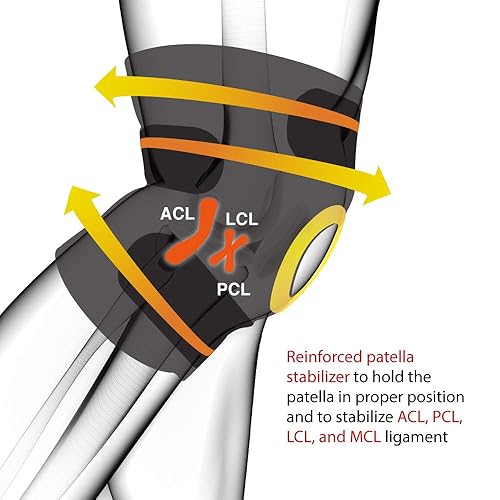 Miniatura 5 de Bracoo - Rodillera de compresión ajustable para hombres y mujeres, dolor de artritis, recuperación de lesiones, correr, entrenamiento, KS10 (gris)
