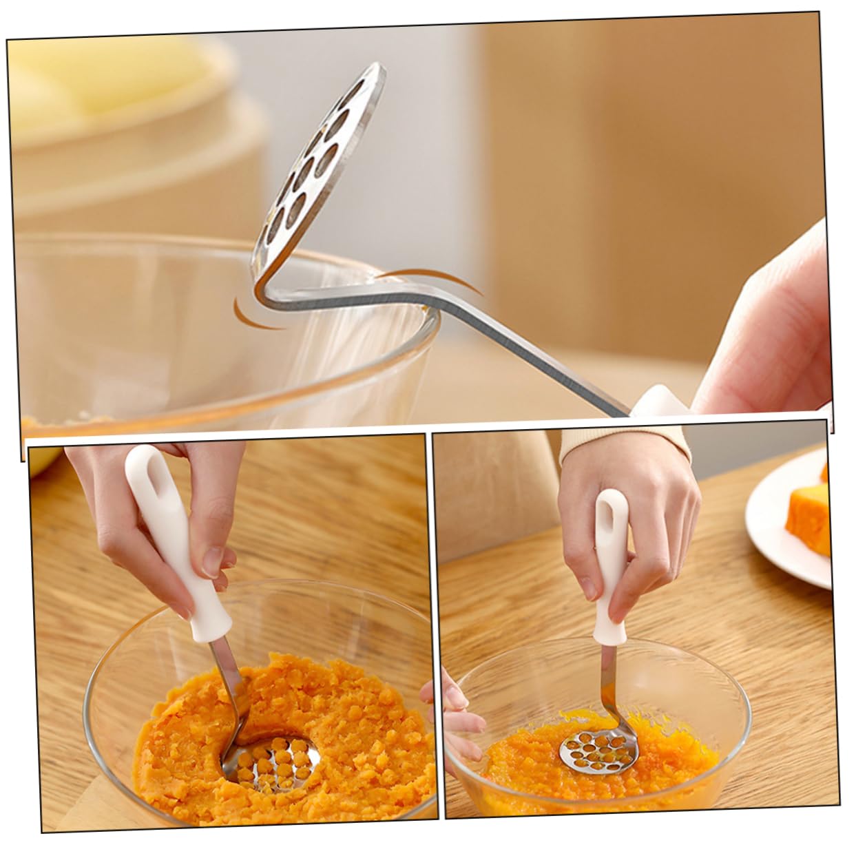 Doervisit Presse-purée Manuel En Acier Inoxydable Avec 3 Disques