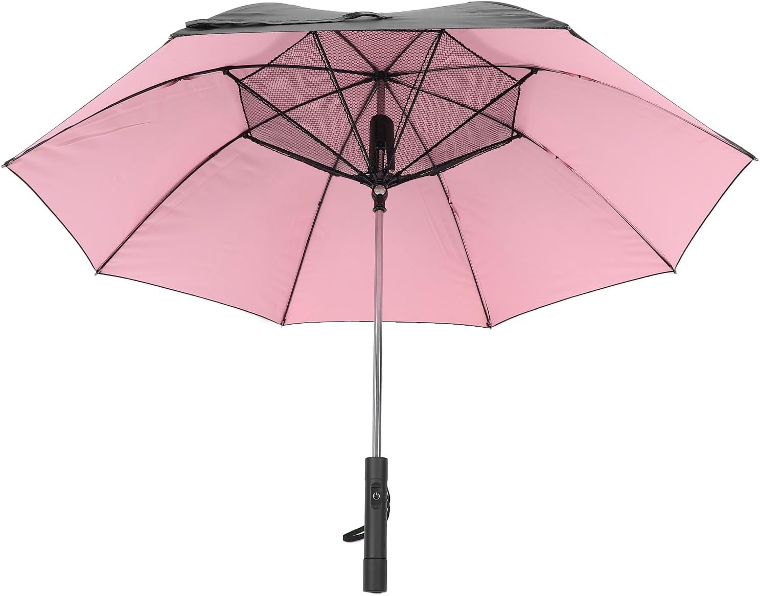 CCYLEZ Portable Umbrella, Travel Umbrella Folding 3000mAh Sun Protection Mesh Top Design Removable USB Rechargeable with Cooling Fan for Garden