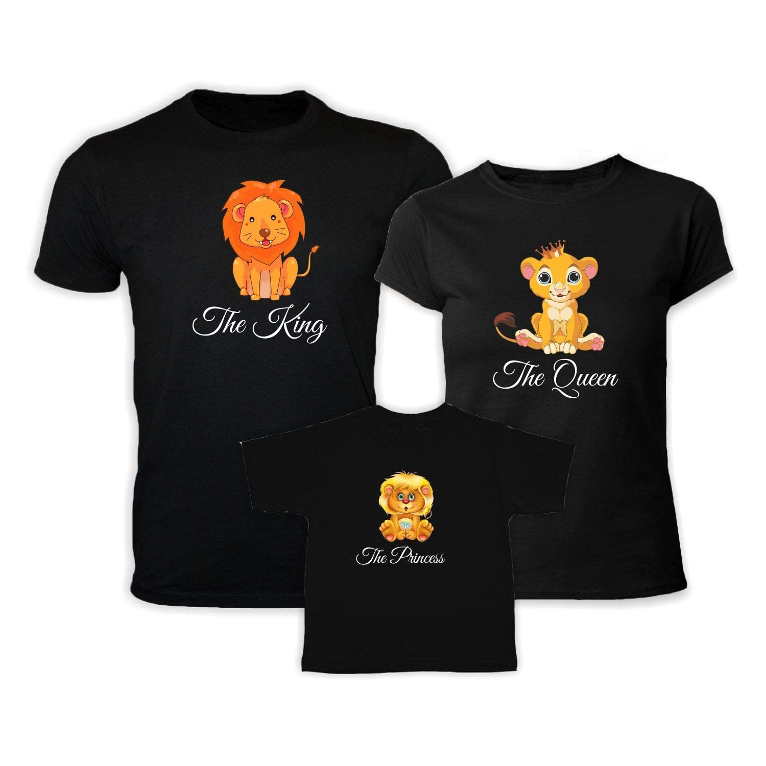 TheYaYaCafeTheYaYaCafe Lion Matching Family T-Shirts for Mom, Dad and Daughter Set of 3
