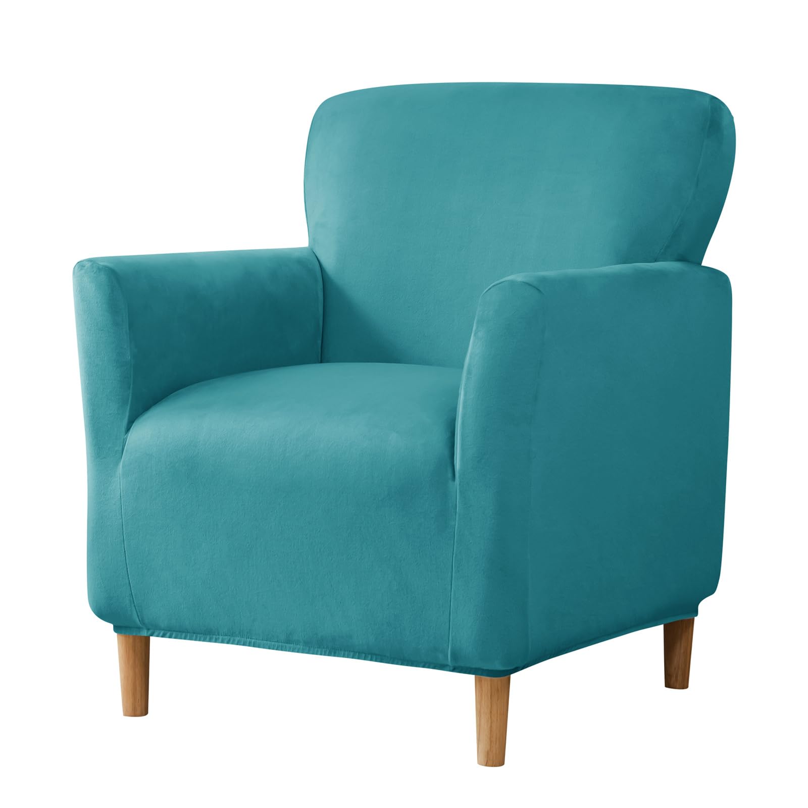 Funda de Sillón Elástica, Terciopelo Funda de Sofá 1 Plaza, Fundas Protector de Butaca para Dormitorio Recepción (Azul Turquesa)