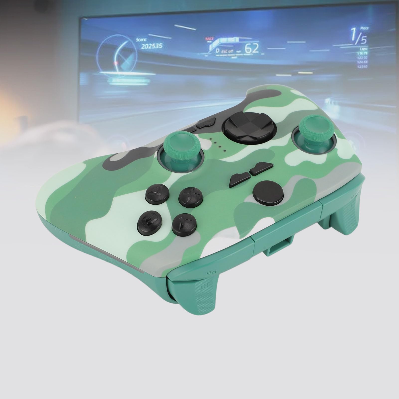 Controller di Gioco Wireless Illuminazione a LED RGB Gamepad Wireless Antiscivolo per e PC Batteria da 1000 MAh (Verde mimetico)