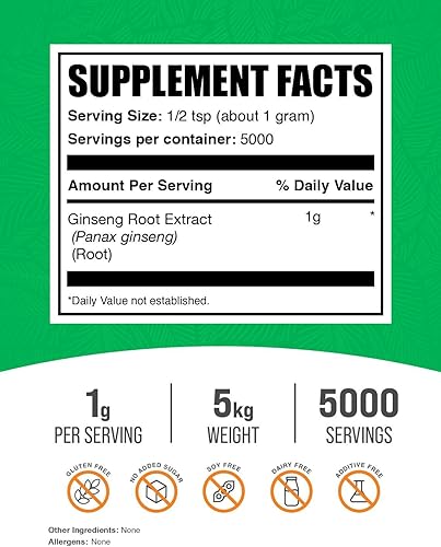 Vista 13 de BulkSupplements. com Polvo de extracto de raíz de ginseng - Suplementos de hierbas de ginseng - Polvo de raíz de ginseng - Suplemento de ginseng