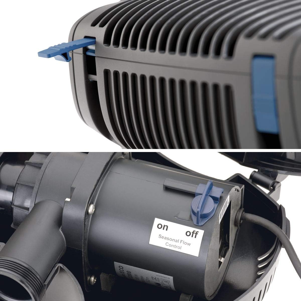 Roto view of Oase Aquamax Eco Premium with seasonal flow control switch