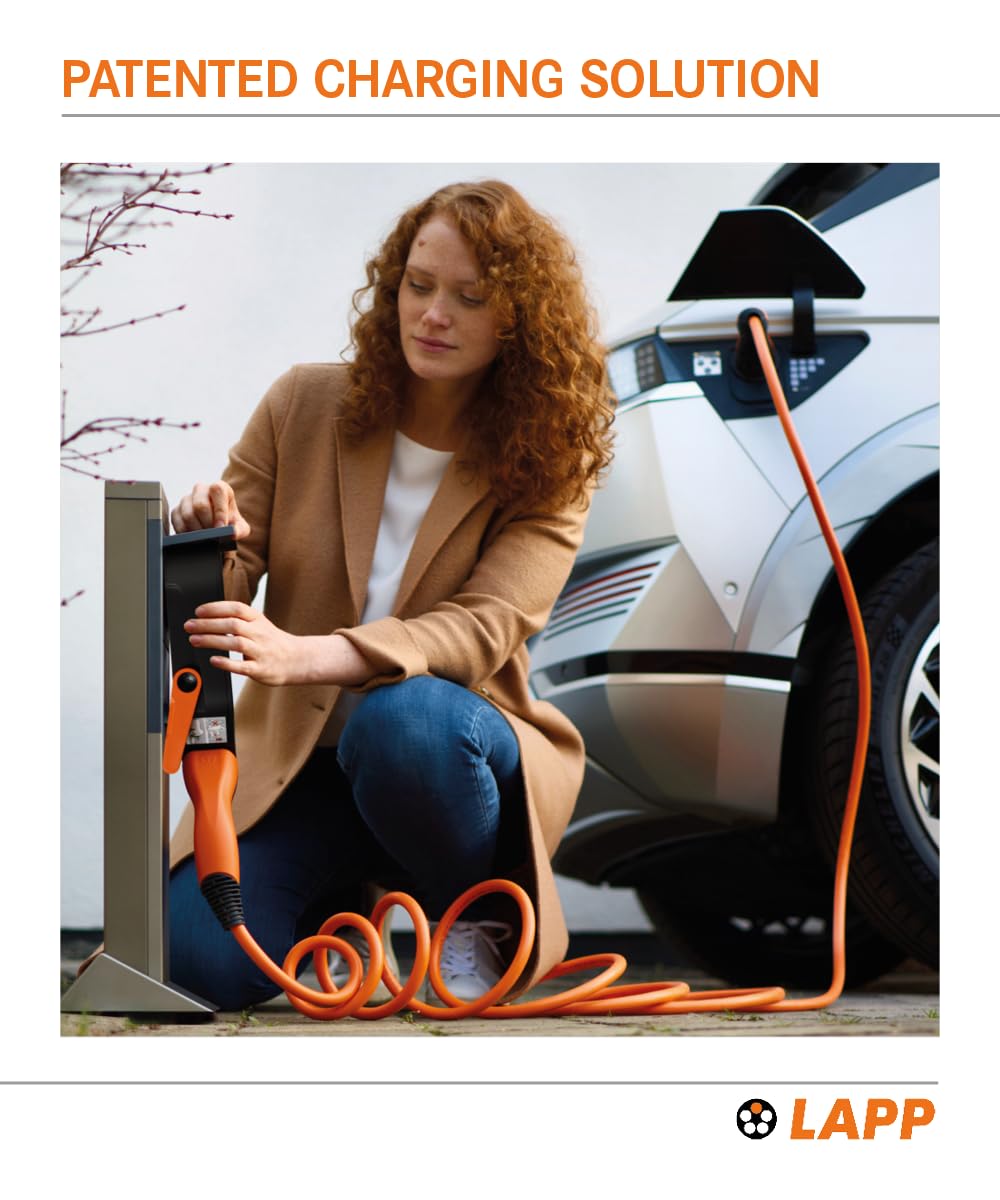 Lapp Helix® Elektrikli Araç Akıllı 22 kW, 32A, Üç Fazlı, Mod3, 5m Tip2 Şarj Kablosu - Tüm Araçlarla Uyumlu