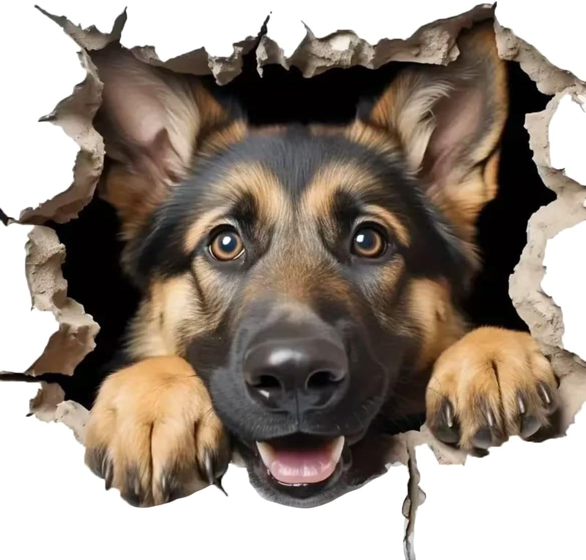 Decorative Decals 3D German Shepherd Car Sticker Set, Vinyl Material, Suitable for Decorating car Bodies, Windows, Rear Windshield, Bumpers, Walls, laptops, and suitcases 2-Piece#PDDM-1