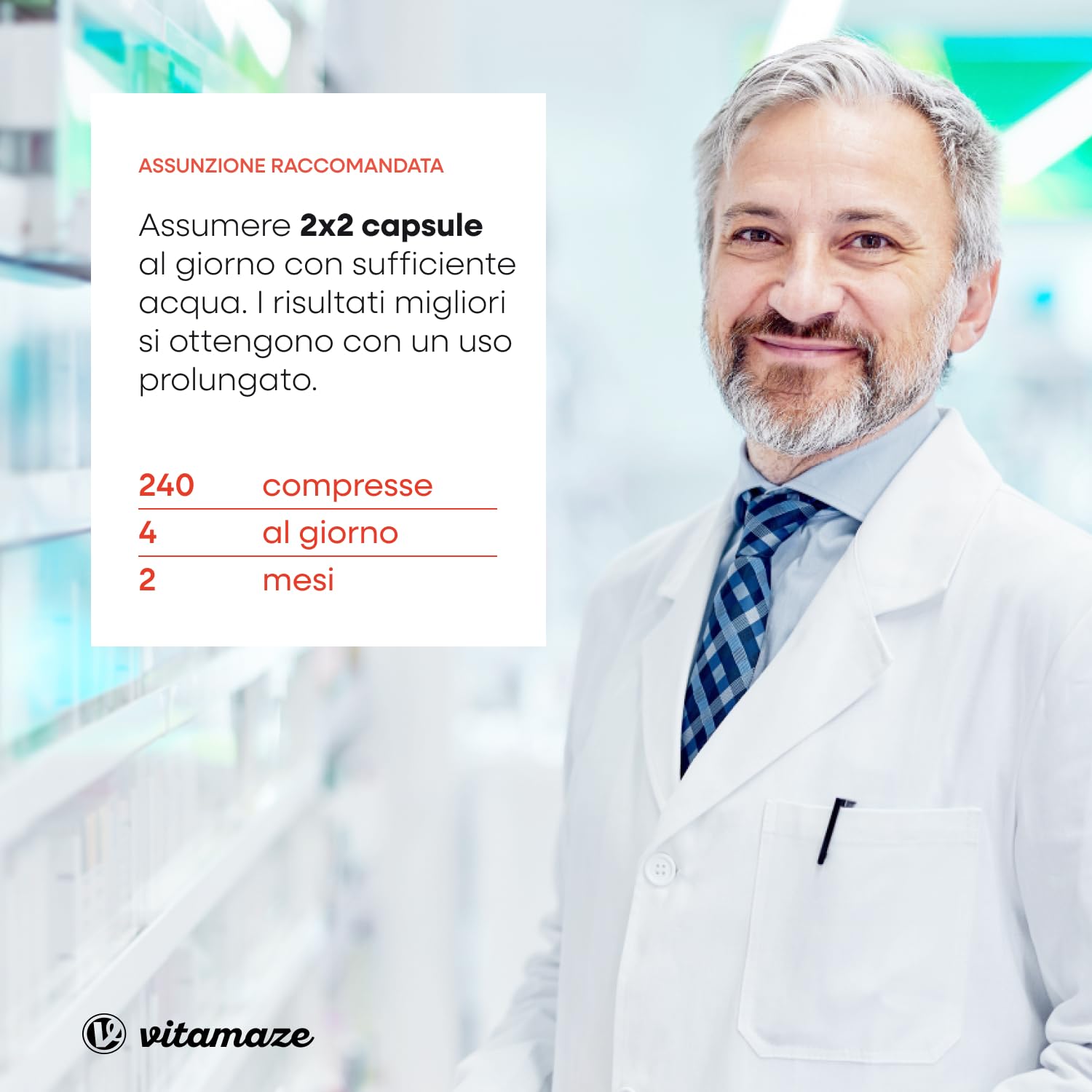 Vitamaze Maca Peruviana (con Maca Nera) Alto Dosaggio con L-Arginina, Zinco, Vitamina C, Vitamine B6 e B12, 240 Capsule, Prodotto in Germania, Integratore Alimentare Vegetale senza Additivi