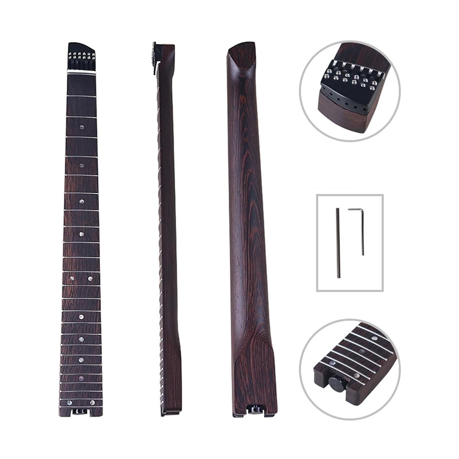 Chitarra elettrica in legno Wenge, chitarra senza testa, parte 24 tasti, larghezza 5,6 cm, buon artigianato for chitarre da viaggio a 6 corde