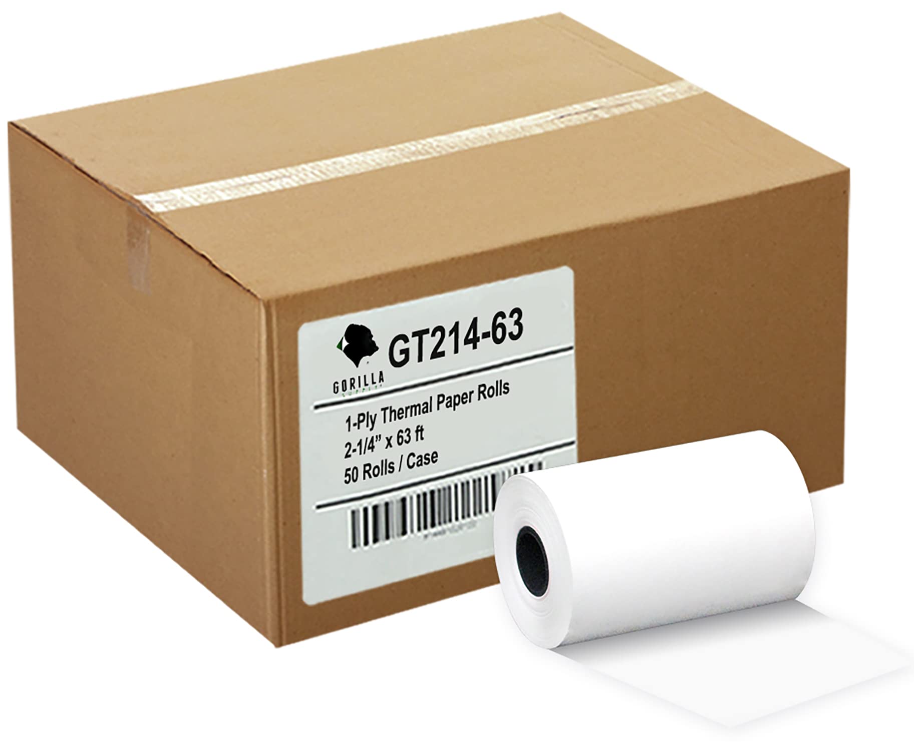 Amazon.com : (50) Gorilla Supply 2 1/4 x 63 Thermal Paper Receipt Rolls  2.25 x 63 ft, POS/Cash Register, Fits All Credit Card Terminals, Verifone  VX520 Ingenico ICT200 ICT220 ICT250 FD400, BPA Free, 50 Rolls : Office  Products